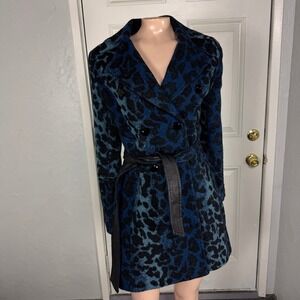 Vintage Y2K Royal Underground Coat Faux Fur Animal Cheetah Faux leather XS Goth